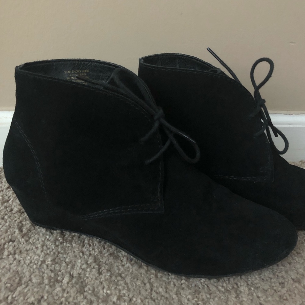 Black suede booties size 8.5